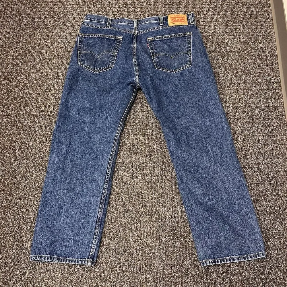 Levis 505 Jeans Mens Size‎ 38x30 Blue Denim Classic Fit Outerwear FLAWS - Picture 2 of 7